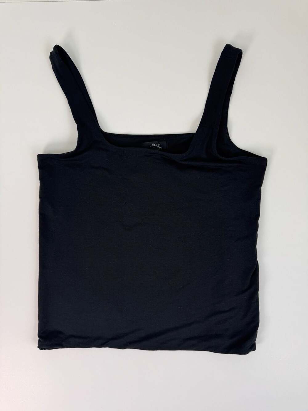 NWT-J.Crew Black Square Neck Tank Top Size L